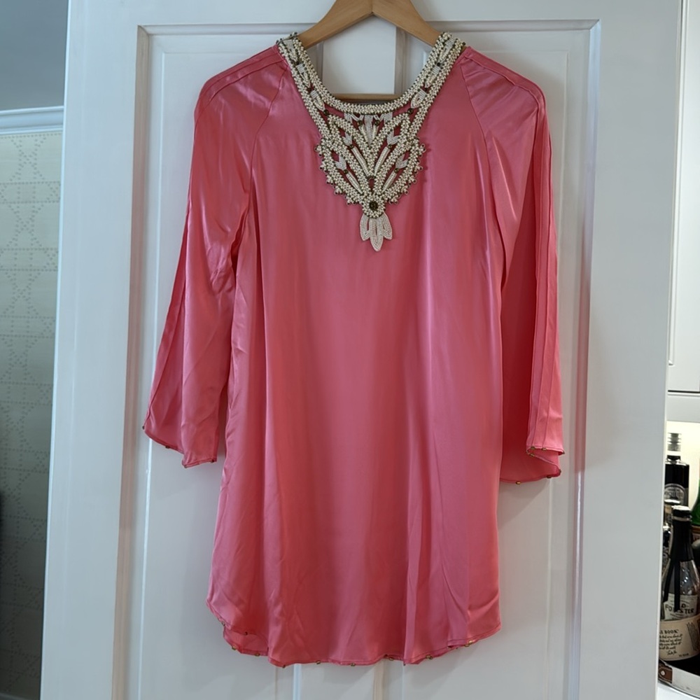 Barbara Bui Pink Beaded Tunic Top - Picture 14 of 16